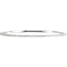 14K White 3 CTW Diamond Stackable Bangle 8 Bracelet