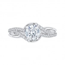 Shah Luxury 14K White Gold Round Diamond Engagement Ring (Semi-Mount)