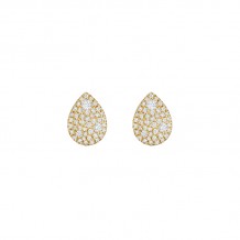 Henri Daussi 18k Yellow Gold Diamond Stud Earrings