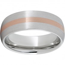 Serinium Domed Band with a 2mm 14K Rose Gold Inlay
