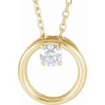 14K Yellow 1/10 CTW Diamond Circle 16-18 Necklace