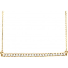 14K Yellow 1/3 CTW Diamond Bar 16-18 Necklace
