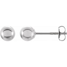 14K White 4 mm Ball Stud Earrings