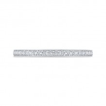 Shah Luxury 14K White Gold Round Cut Diamond Wedding Band