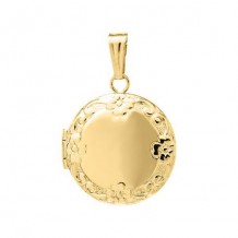 14K Yellow Gold embossed Round Child's Locket