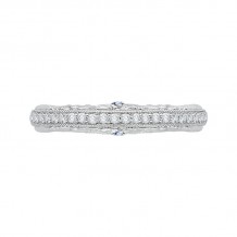 Shah Luxury 14K White Gold Euro Shank Round Diamond Wedding Band