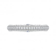 Shah Luxury 14K White Gold Euro Shank Round Diamond Wedding Band