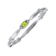 Gems One 10Kt White Gold Peridot (1/20 Ctw) Ring