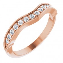 14K Rose 1/4 CTW Diamond Matching Band