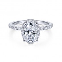 Gabriel & Co. 14k White Gold Contemporary Halo Engagement Ring