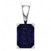 Stuller 14k  White Gold Chatham? Created Blue Sapphire Pendant