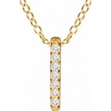 14K Yellow .05 CTW Diamond Bar 16-18 Necklace