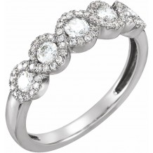 14K White 1/2 CTW Diamond Anniversary Band