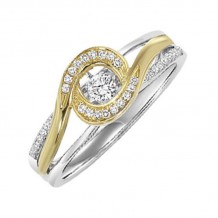 Gems One 14KT White & Yellow Gold & Diamond Rhythm Of Love Fashion Ring  - 1/5 ctw