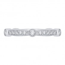 Shah Luxury 14K White Gold Round Diamond Wedding Band