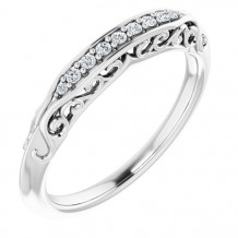 14K White .07 CTW Diamond Matching Band