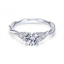 Gabriel & Co. 14k White Gold Hampton Twisted Engagement Ring
