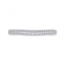 Shah Luxury Round Diamond Half-Eternity Wedding Band In 14K Two-Tone Gold with Euro Shank