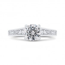 Shah Luxury 14K White Gold Round Cut Diamond Channel Set Engagement Ring (Semi-Mount)