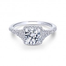 Gabriel & Co. 14k White Gold Entwined Halo Engagement Ring