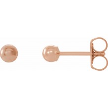 14K Rose 3 mm Ball Earrings