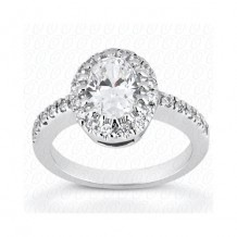 14k White Gold Diamond Semi-Mount Halo Engagement Ring