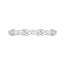 Shah Luxury 14K White Gold Round Diamond Wedding Band with Euro Shank