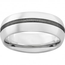 Serinium Domed Band with Milgrain Texture and Polish Finish