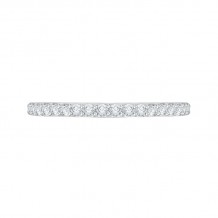 Shah Luxury 14K White Gold Round Diamond Half-Eternity Wedding Band with Euro Shank