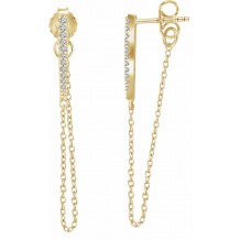 14K Yellow 1/10 CTW Diamond Chain Earrings