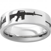 Serinium Pipe Cut Band with AR-15 Laser Engraving