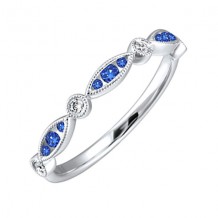 Gems One 14Kt White Gold Diamond (1/20Ctw) & Sapphire (1/5 Ctw) Ring