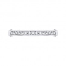Shah Luxury 14K White Gold Round Diamond Wedding Band