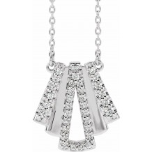 14K White 1/4 CTW Diamond Art Deco 18 Necklace