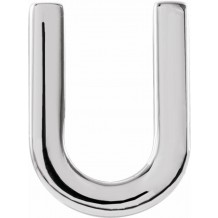 14K White Single Initial U Earring