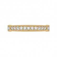 Shah Luxury 14K Yellow Gold Round and Princess Diamond Wedding Band