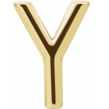 14K Yellow Single Initial Y Earring