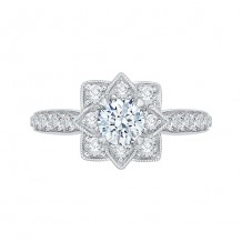 Shah Luxury 14k White Gold Diamond Engagement Ring