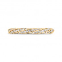 Shah Luxury 14K Yellow Gold Round Cut Diamond Wedding Band