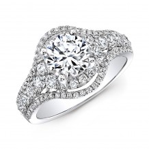 18k White Gold Double Halo Diamond Engagement Ring