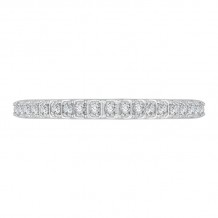 Shah Luxury 14K White Gold Half-Eternity Diamond Wedding Band with Euro Shank