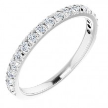 14K White 1/3 CTW Diamond French-Set Anniversary Band