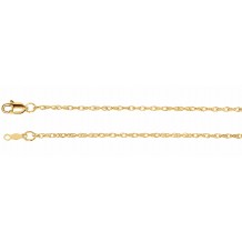 14K Yellow 1.5 mm Rope 7 Chain