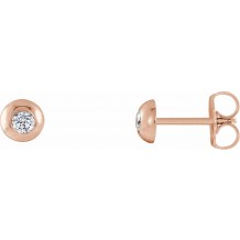 14K Rose 1/8 CTW Diamond Domed Stud Earrings