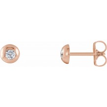 14K Rose 1/8 CTW Diamond Domed Stud Earrings