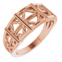 14K Rose Stackable Lattice Ring