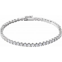 14K White 5 CTW Diamond Line 7 Bracelet