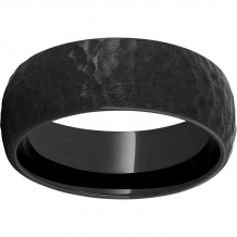 Black Diamond Ceramic Domed Band with Moon Finish