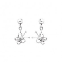 Sterling Silver Diamond Butterfly earrings