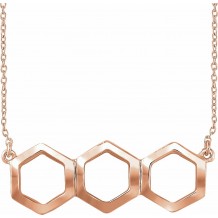 14K Rose Geometric 16-18 Necklace